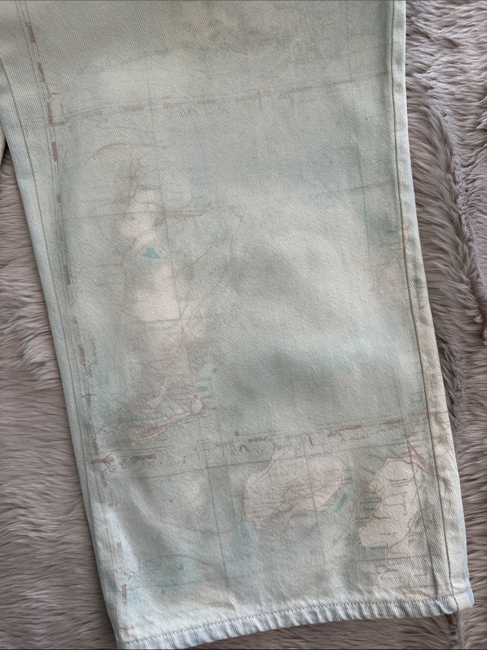 Anthropologie Pilcro High-Rise Slouch Wide-Leg Map Pattern Jeans - Picture 8 of 12